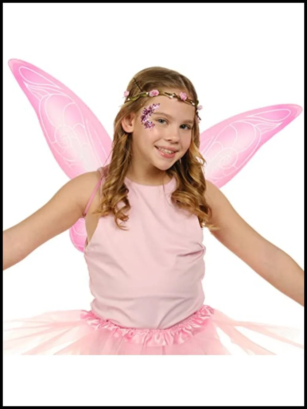 Adult Fairy Costume Accessory Set with Tulle Wings, Crown & Glitter for